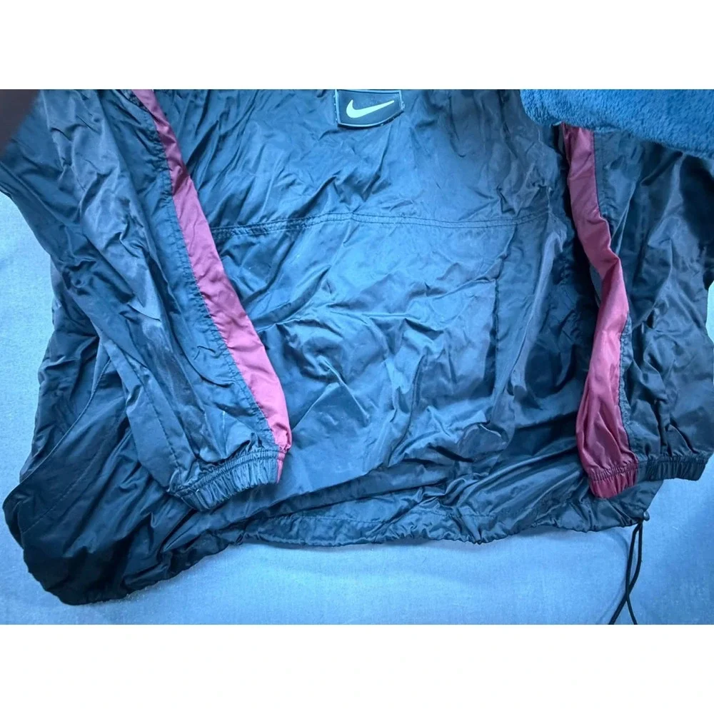 Vintage Y2K Nike Windbreaker Rain Pullover Pack away Hood‎ Black XXL